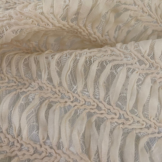 Chiffon Spine Panel Lace - Ivory