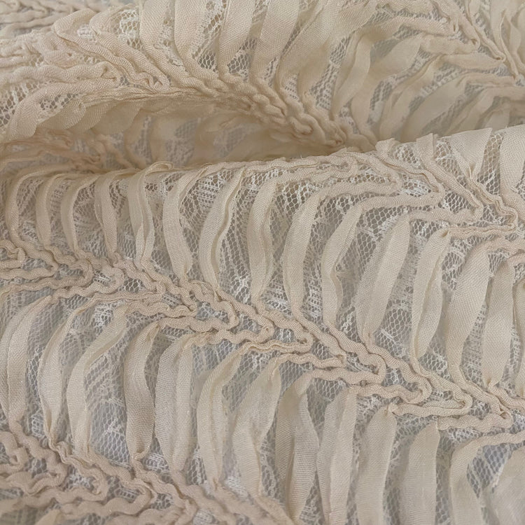 Chiffon Spine Panel Lace - Ivory