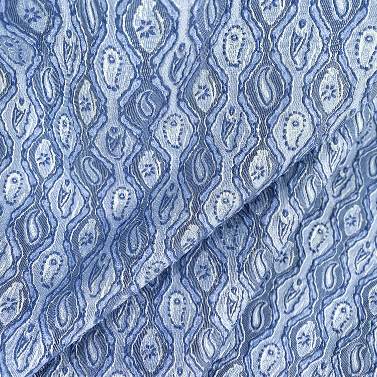 (Remnant) Raised Geometric Jacquard - Lavender/Blue - 0.95m