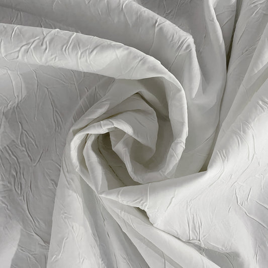 Crinkle Crease Bonded Sateen - White