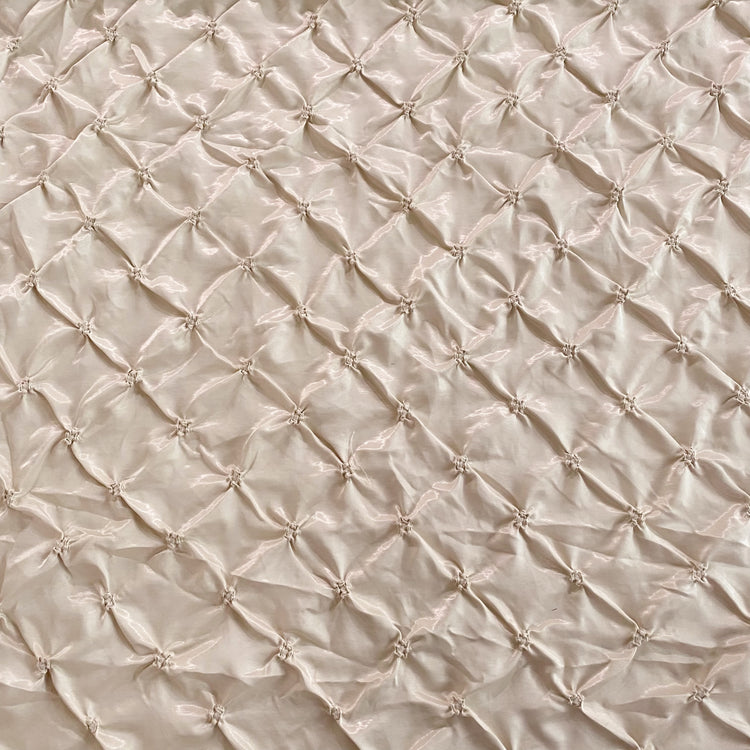 Diamond Smocked Glossy Finish Satin - Cornsilk