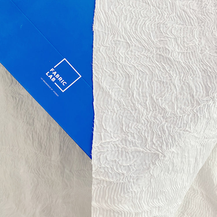 Bonded Chiffon Plisse - White