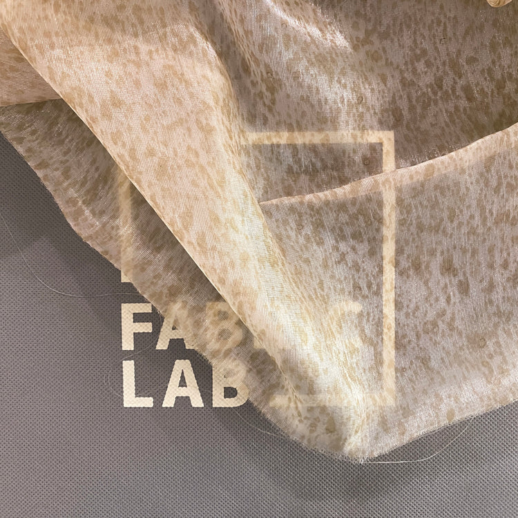 Speckle Stained Shimmer Organza - Antique White / Tan