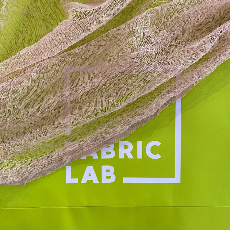 Creased Mesh Knit - Weft Stretch - Beige