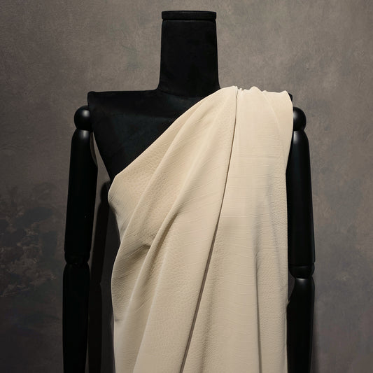 Embossed Reptile Nappa Faux Leather - Beige