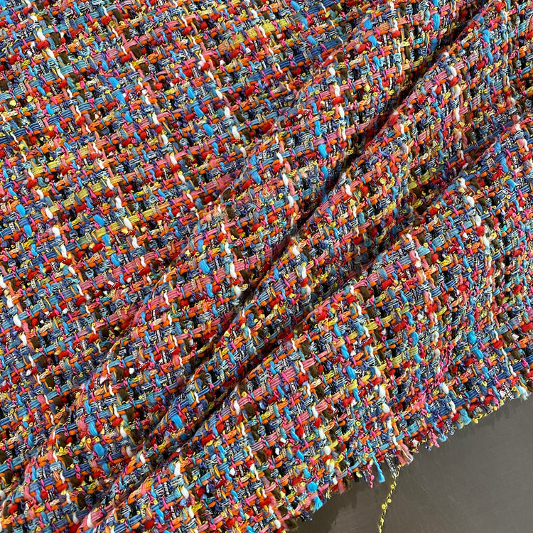 Fancy Yarn Woven Tweed - Pink/Red