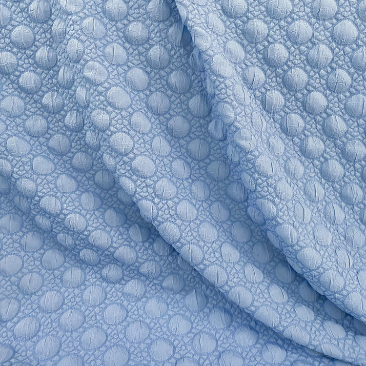 Stretch Bubble-Wrap Double Weave - Light Blue