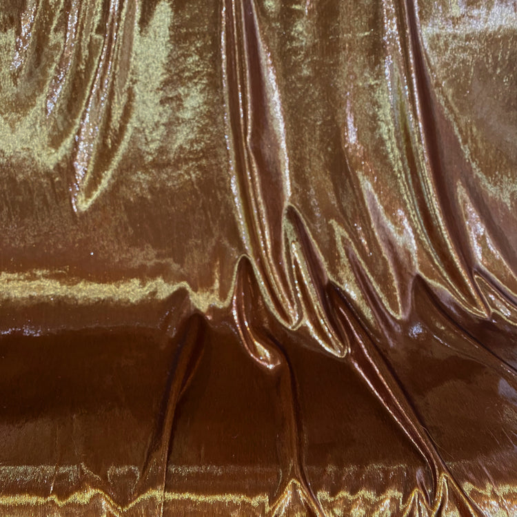 Brushed Metallic Long-pile Velvet - Copper
