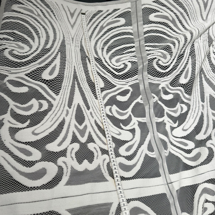 Art Deco Panelled Lace - White