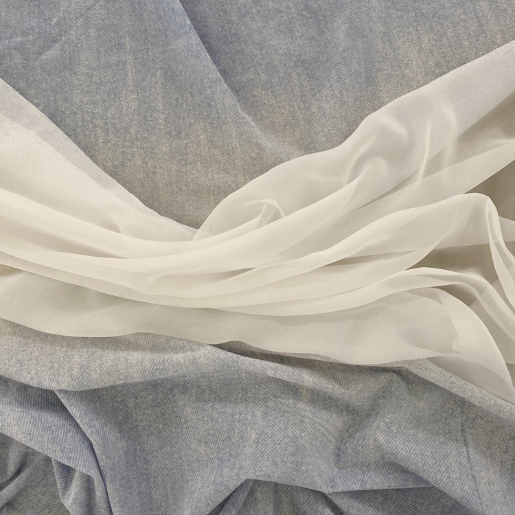 Denim Devoré Burnout Chiffon - Light Blue