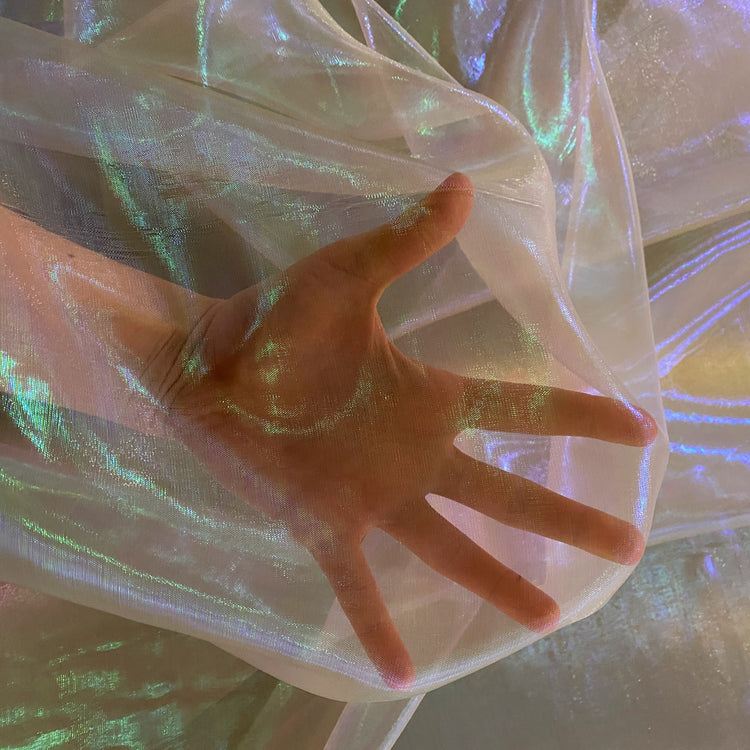 Holographic Organza - Light Salmon