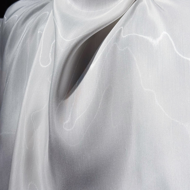 Fabric Lab Exclusive - Satin Backed Liquid Shimmer - White