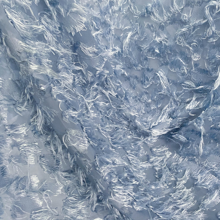 Dobby Fringed Chiffon - Light Blue