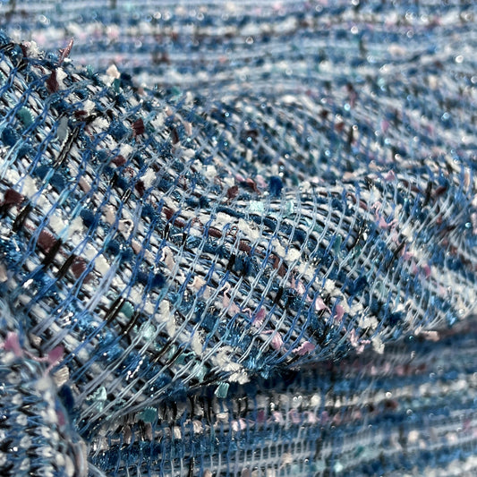 Fancy Yarn Knitted Tweed - Blue