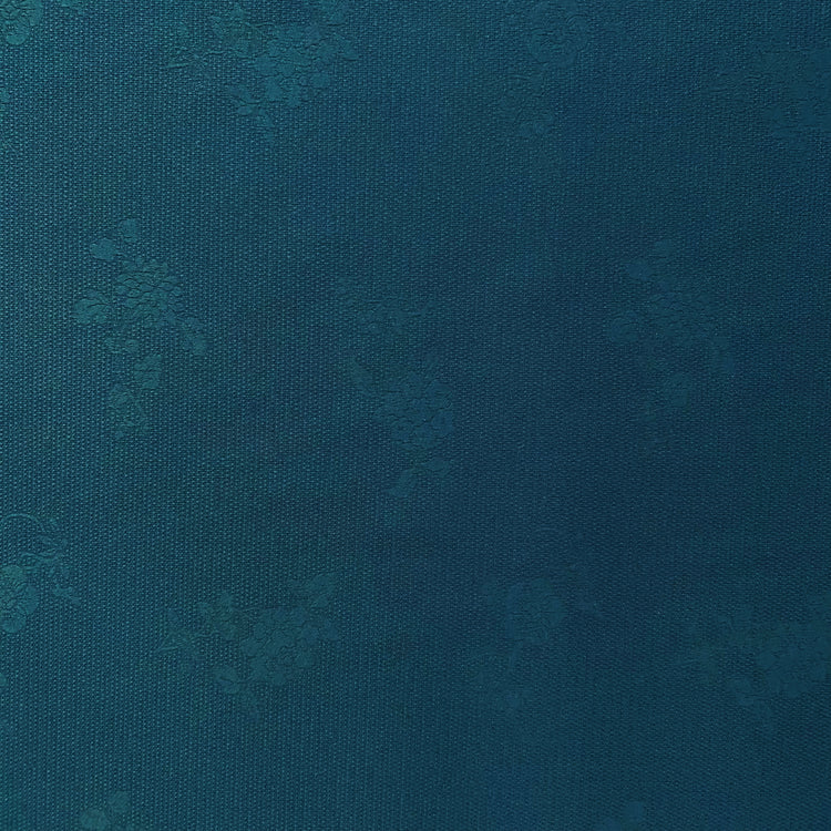 Rose Dobby Motif - Basket Weave - Teal