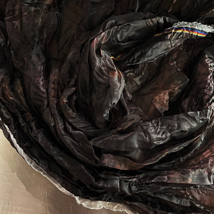 Botanical Crushed Pleated Organza - Dark Umber