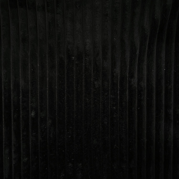 Pelted Striped Faux Fur - Short Pile - Black