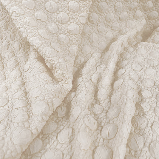 Mosaic Polka Dot Bubble Cloqué - White