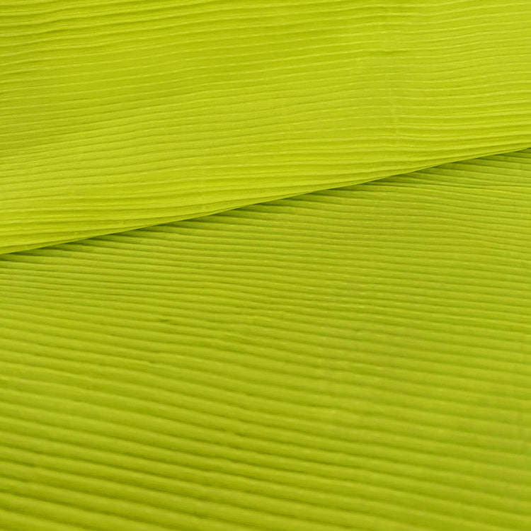 Accordion-Pleated Taffeta - Green Yellow