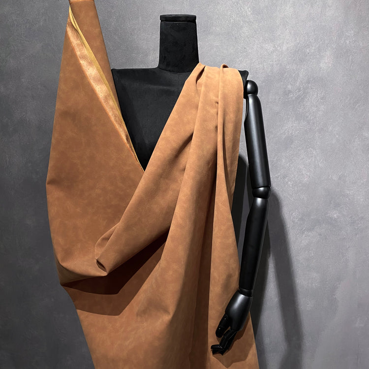 Faux Suede Leather - Coated Knit - Sienna