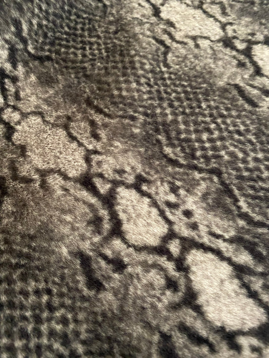 Reptile Print Faux Fur - Grey