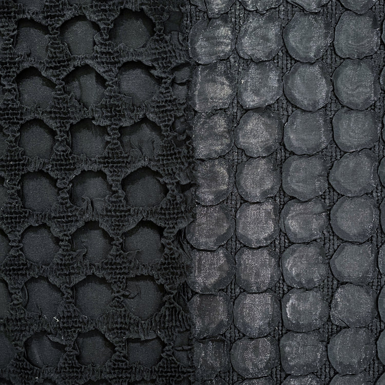 Dragon Scale Plisse Organza - Black