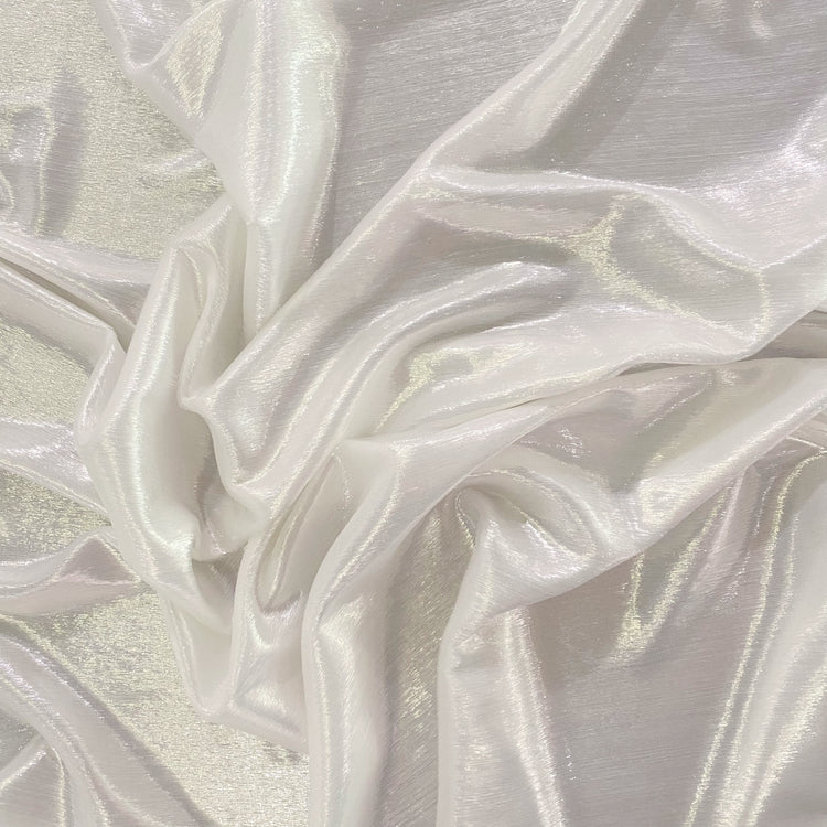 Brushed Metallic Long-Pile Velvet - Creamy White