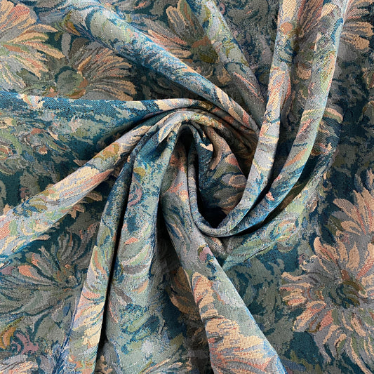 Dahlia Jacquard - Aquamarine Tonal