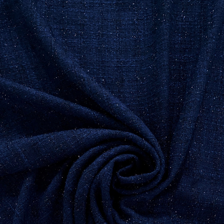 Tinsel Check Tweed- Dark Navy
