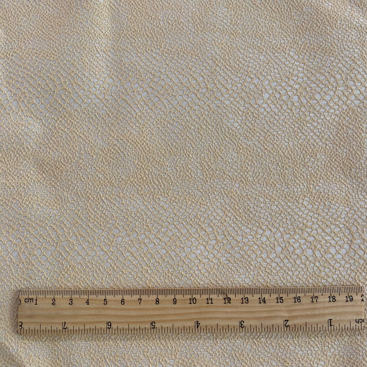 Snake Skin Textured Cotton Blend Jacquard - Moccasin / White