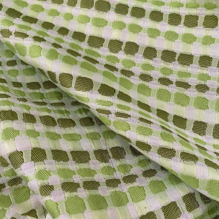 Organic Check Cotton/Poly - Olive/Pale Green