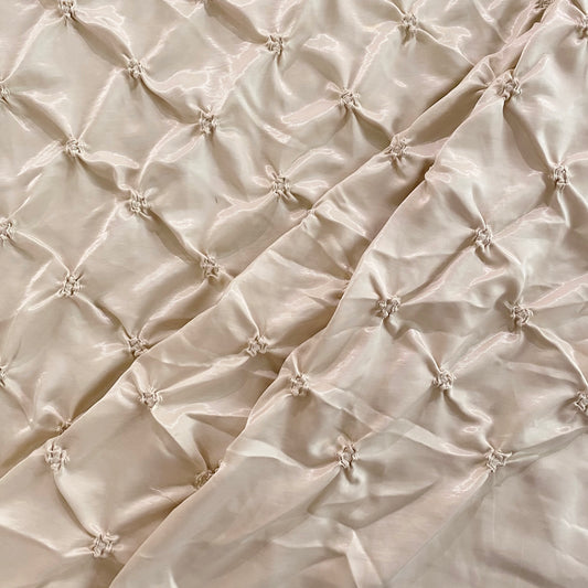 Diamond Smocked Glossy Finish Satin - Cornsilk