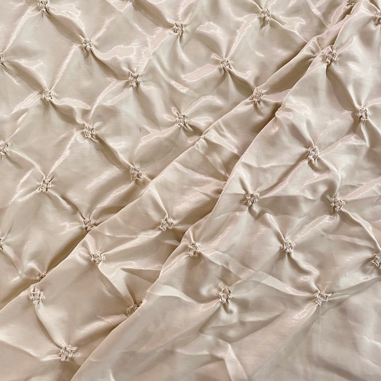 Diamond Smocked Glossy Finish Satin - Cornsilk
