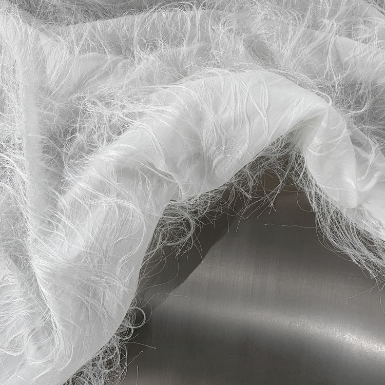 Long Tasseled Dobby Weave - White