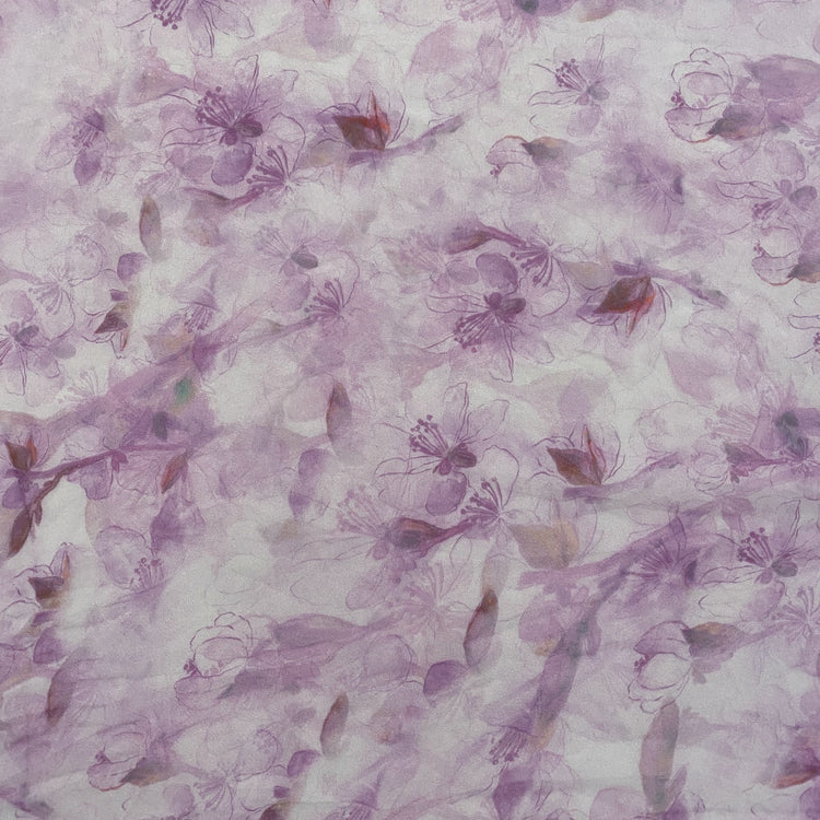 Cherry Blossom Sheer Silk Chiffon - Pastel Magenta