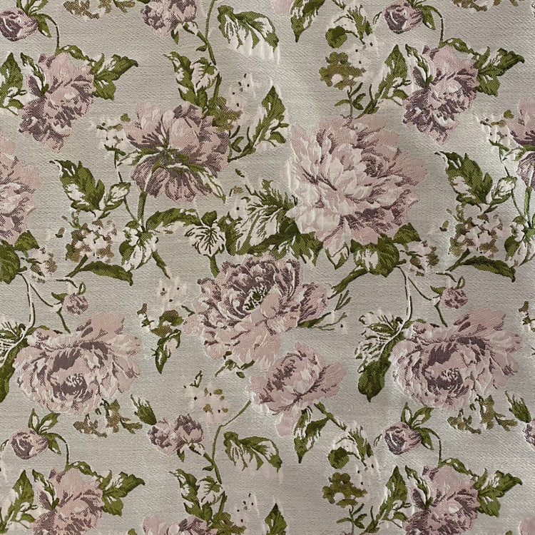 Soft Rose Brocade - White Smoke / Olive Drab / Lavender Blush