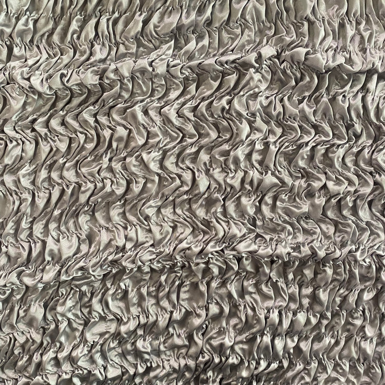 Checkerboard Smocked Satin - Gainsboro Grey