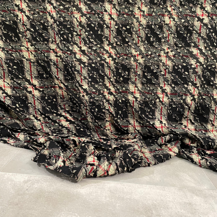Slashed Distressed Flannel Plaid
