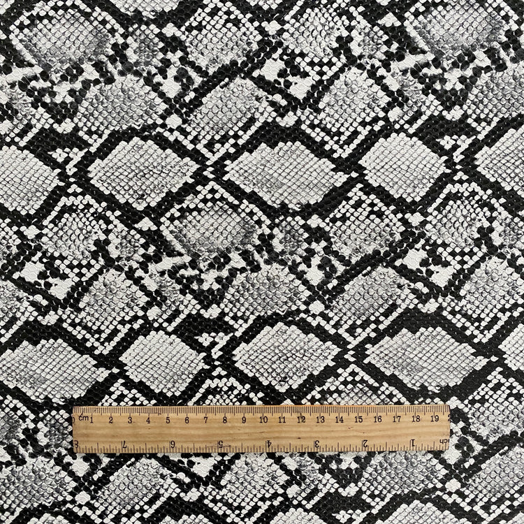 Snake Skin Faux Leather- Black and White