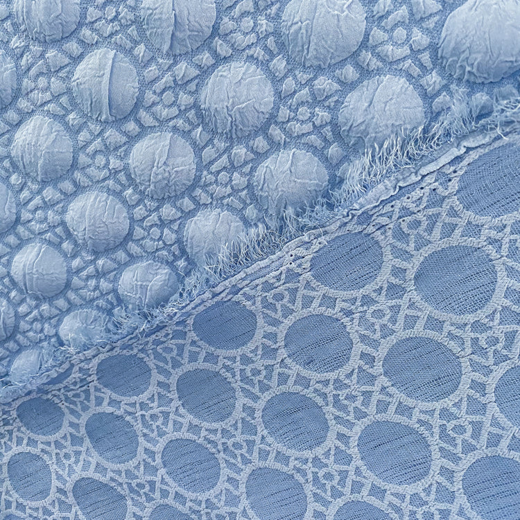 Stretch Bubble-Wrap Double Weave - Light Blue