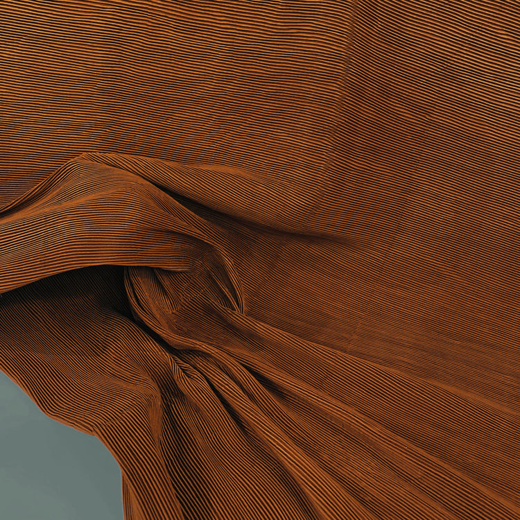 Accordion-Pleated Taffeta - Rust