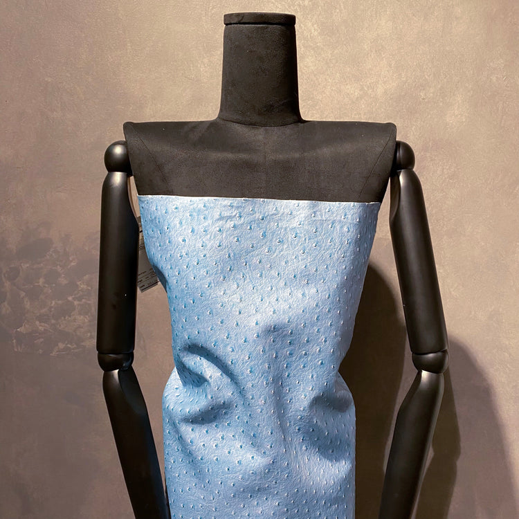 Faux Ostrich Leather - Medium Blue