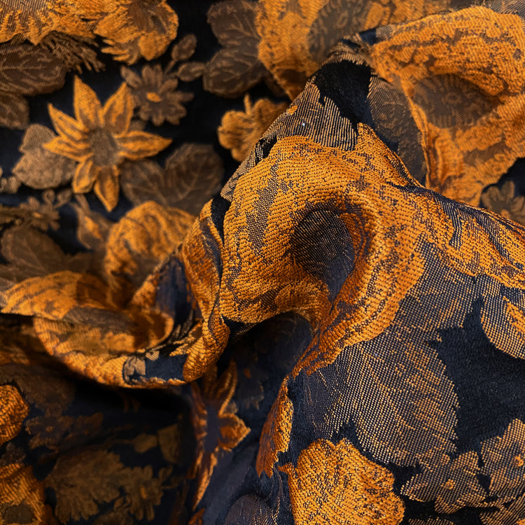 Summer Floral Brocade - Gold / Black