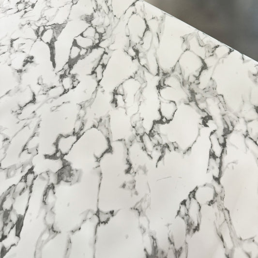 PVC - Marble Vein Printed - White/Smoke Grey