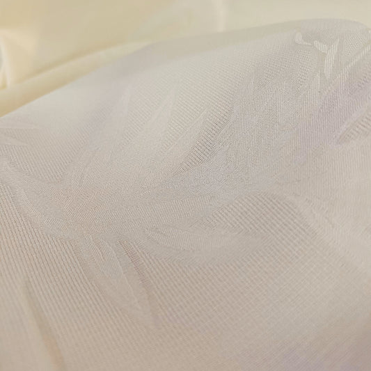 Bamboo Flora Damask - Silk Embroidered - Butter Yellow