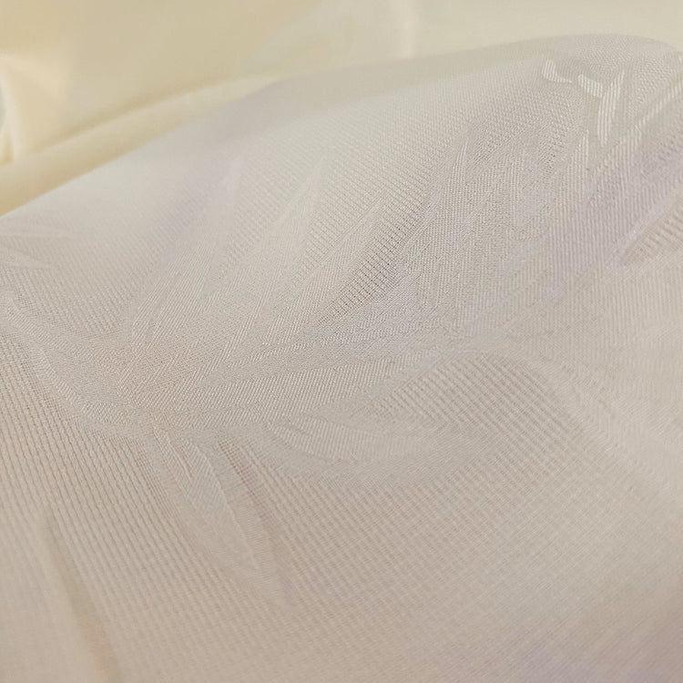 Bamboo Flora Damask - Silk Embroidered - Butter Yellow