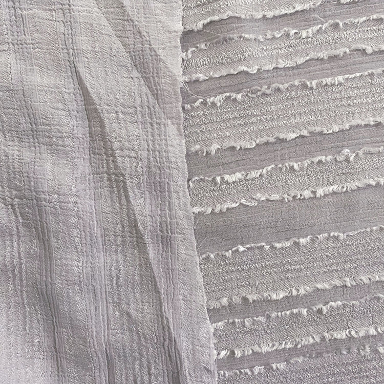 Flange Striped Sheer Crepon - Silver Grey