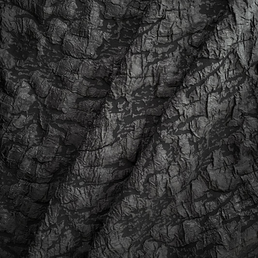Crinkle Textured Cloqué - Black