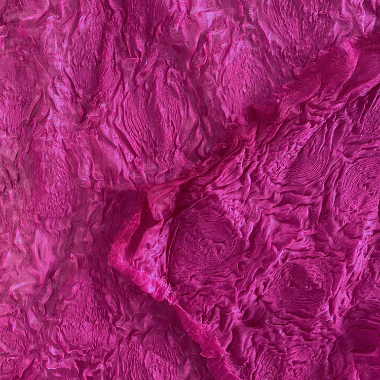 Textured Droplet Ripple Plisse Organza - Red Violet