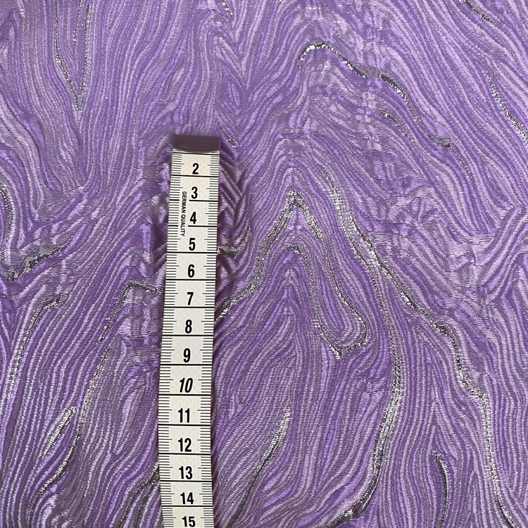Contour Wave Brocade - Lavender/Silver Metallic